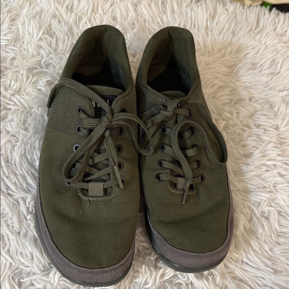 NOBULL Canvas Trainer Shoes Army Green Sneakers Weightlifting 9.5 men’s 11 women